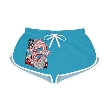 Women's Relaxed Shorts: Dragons Turquoise