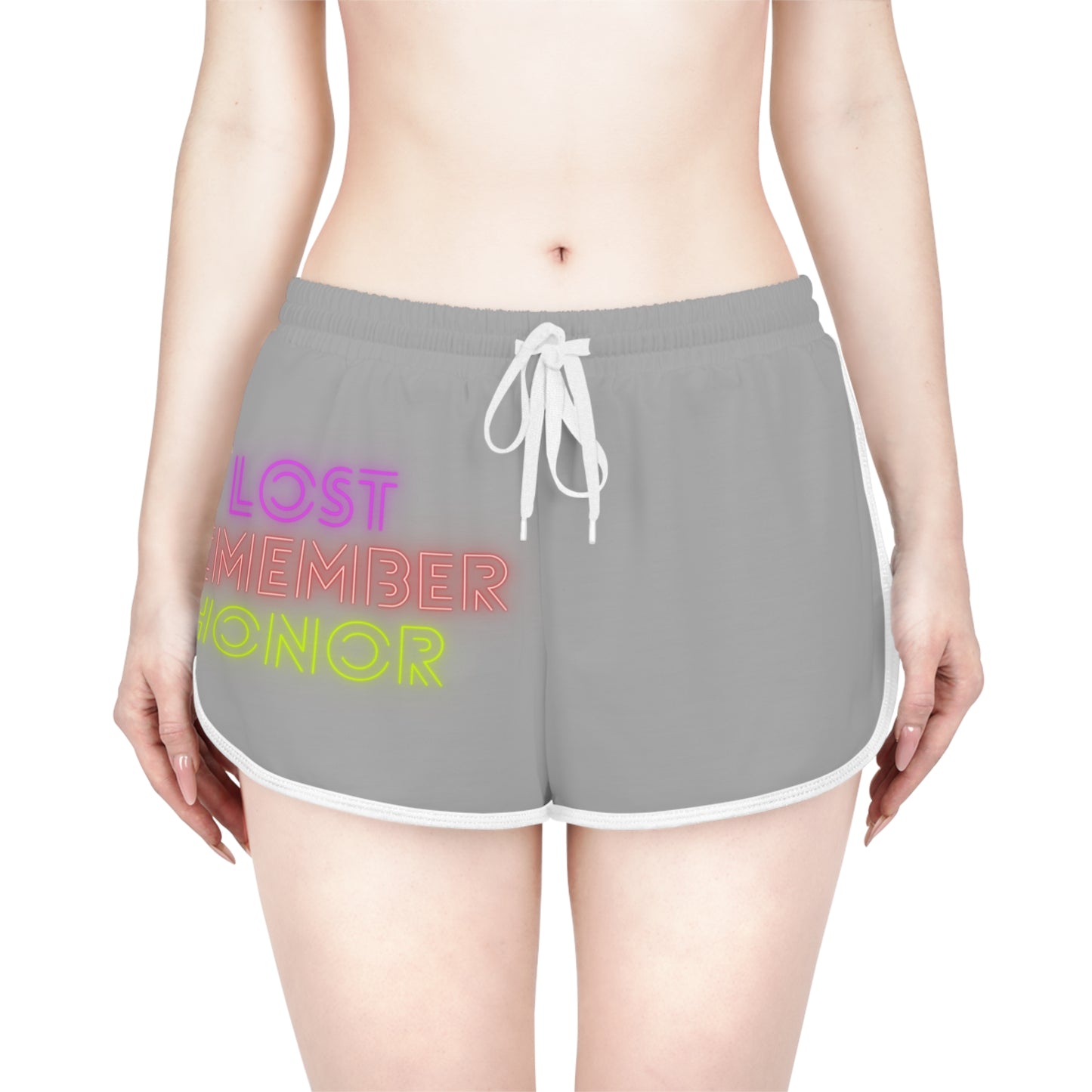 Women's Relaxed Shorts: Lost Remember Honor Lite Grey