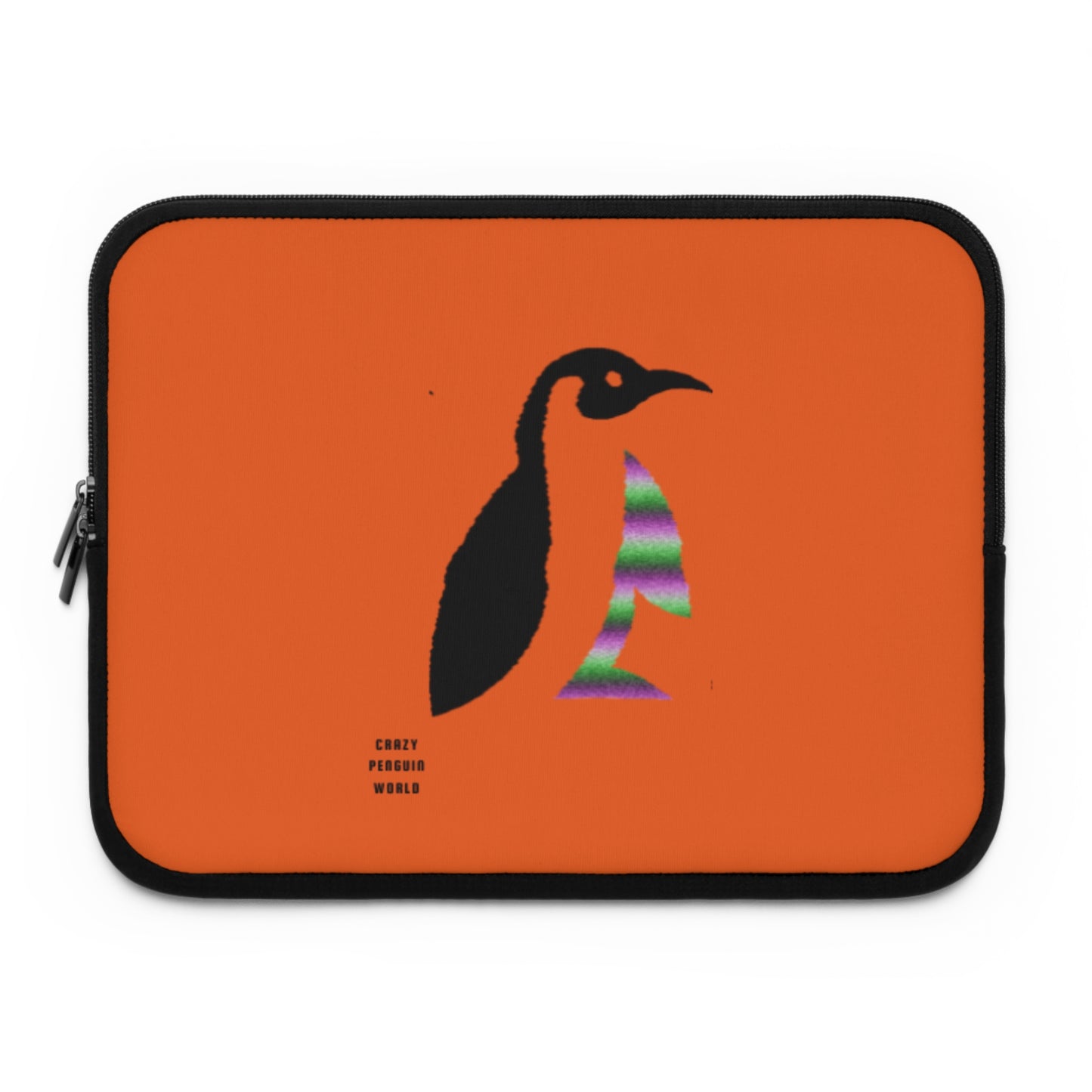 Laptop Sleeve: Crazy Penguin World Logo Orange