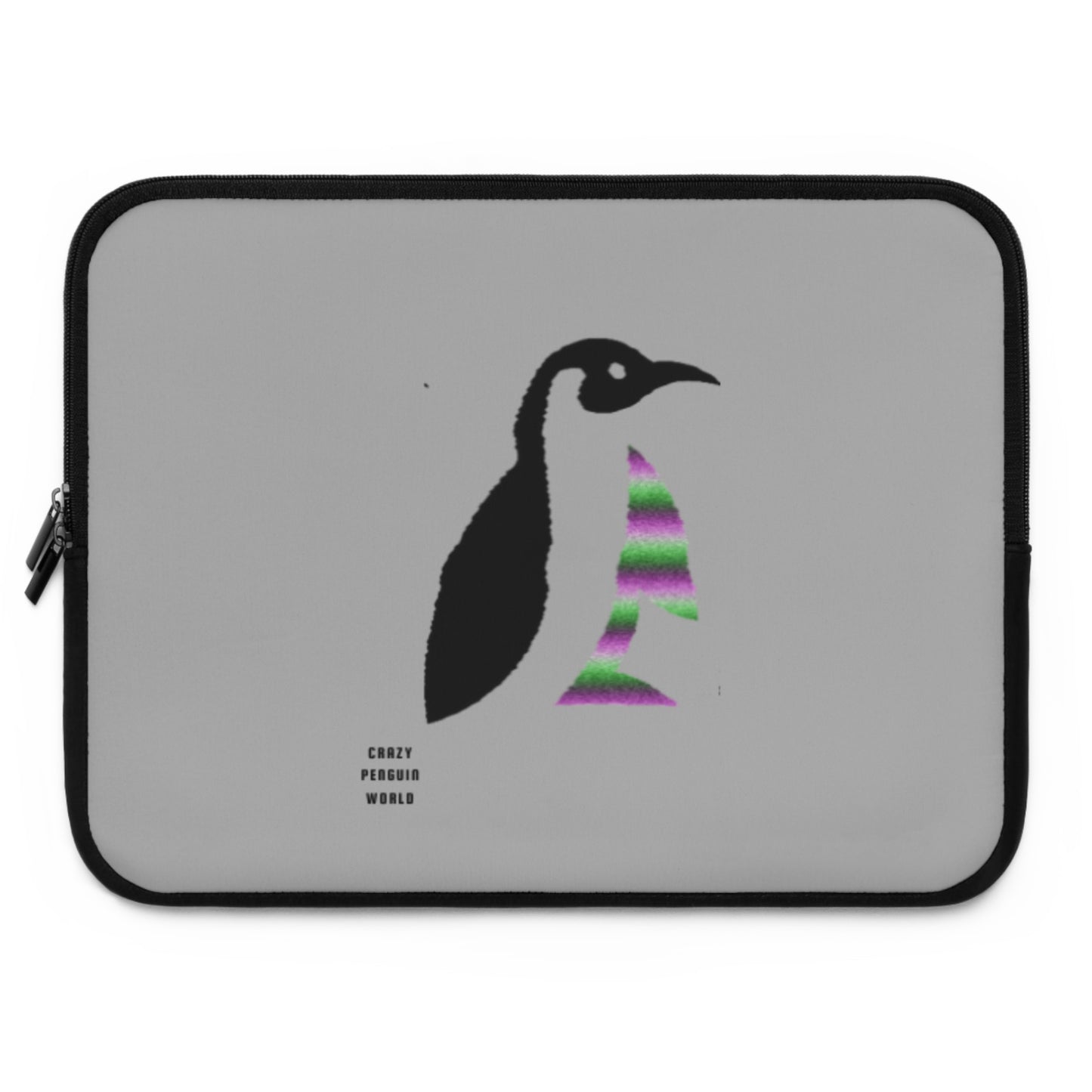 Laptop Sleeve: Crazy Penguin World Logo Lite Grey