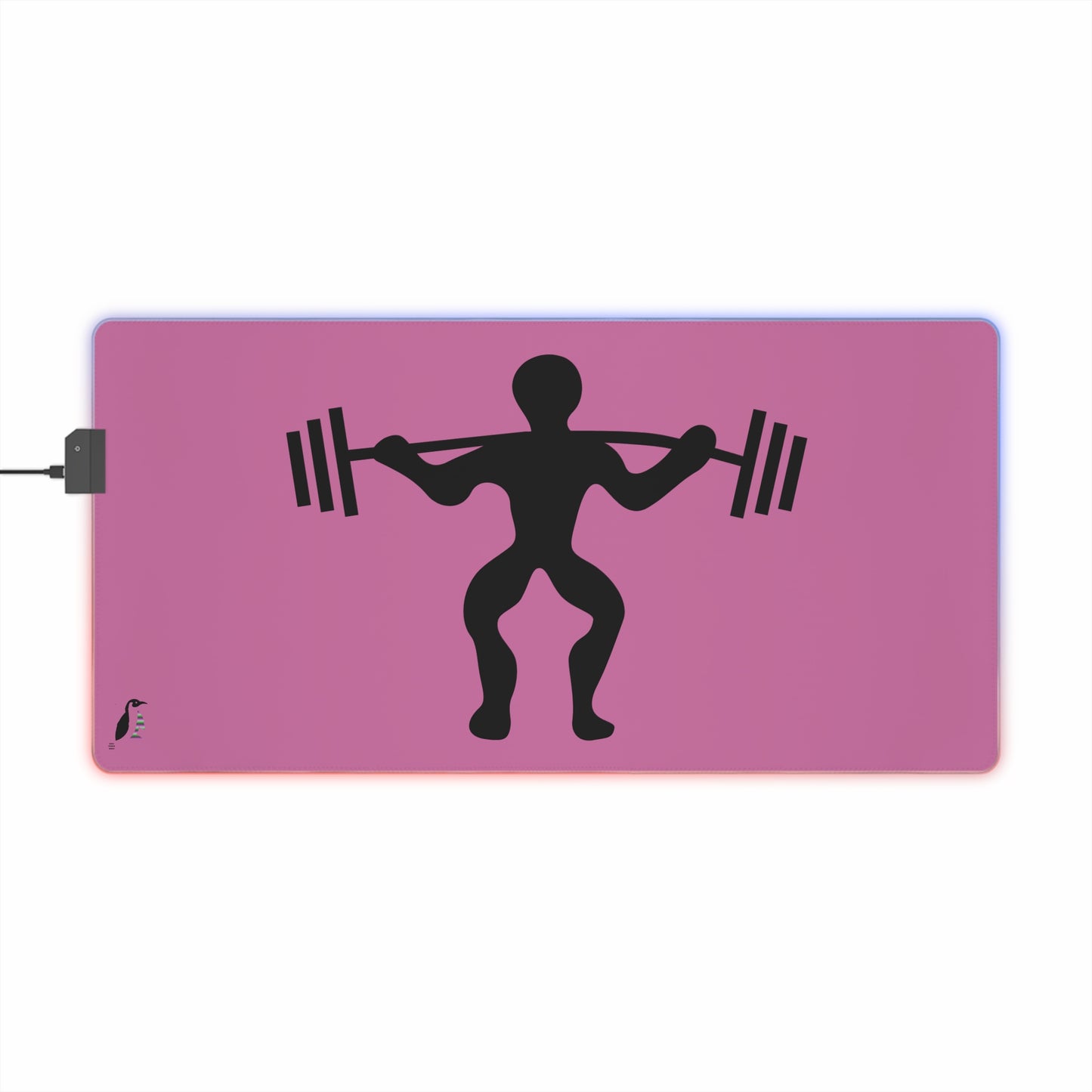 LED Gaming Mouse Pad: Weightlifting Lite Pink