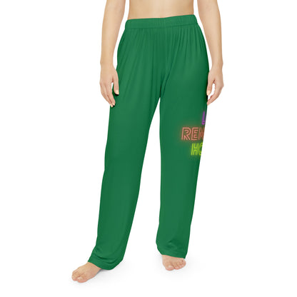 Women's Pajama Pants: Lost Remember Honor Dark Green