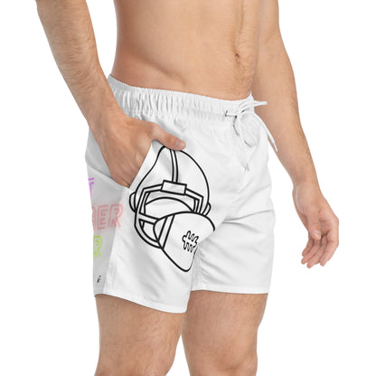 Swim Trunks: Football White