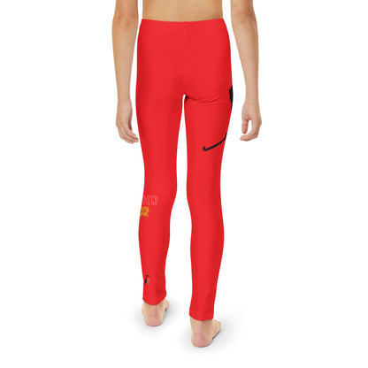 Youth Full-Length Leggings: Hockey Red