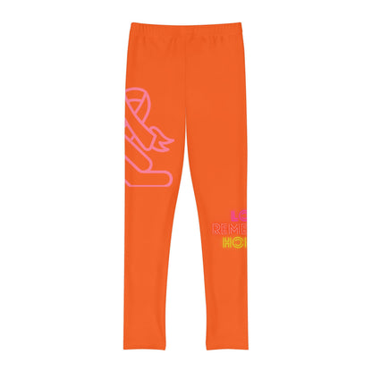 Youth Full-Length Leggings: Fight Cancer Orange