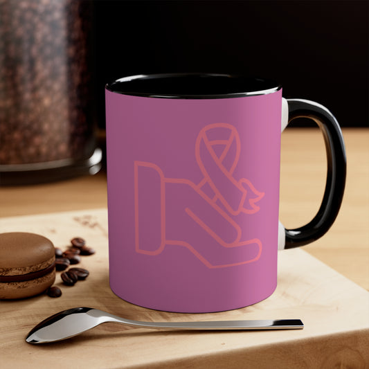 Accent Coffee Mug, 11oz: Fight Cancer Lite Pink