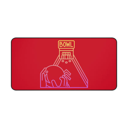 Desk Mat: Bowling Dark Red