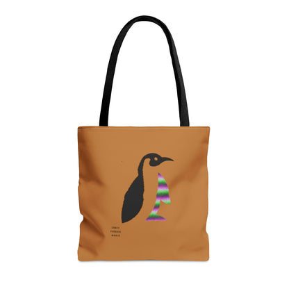 Tote Bag: Crazy Penguin World Logo Lite Brown