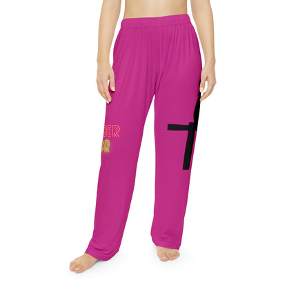 Women's Pajama Pants: Fishing Pink