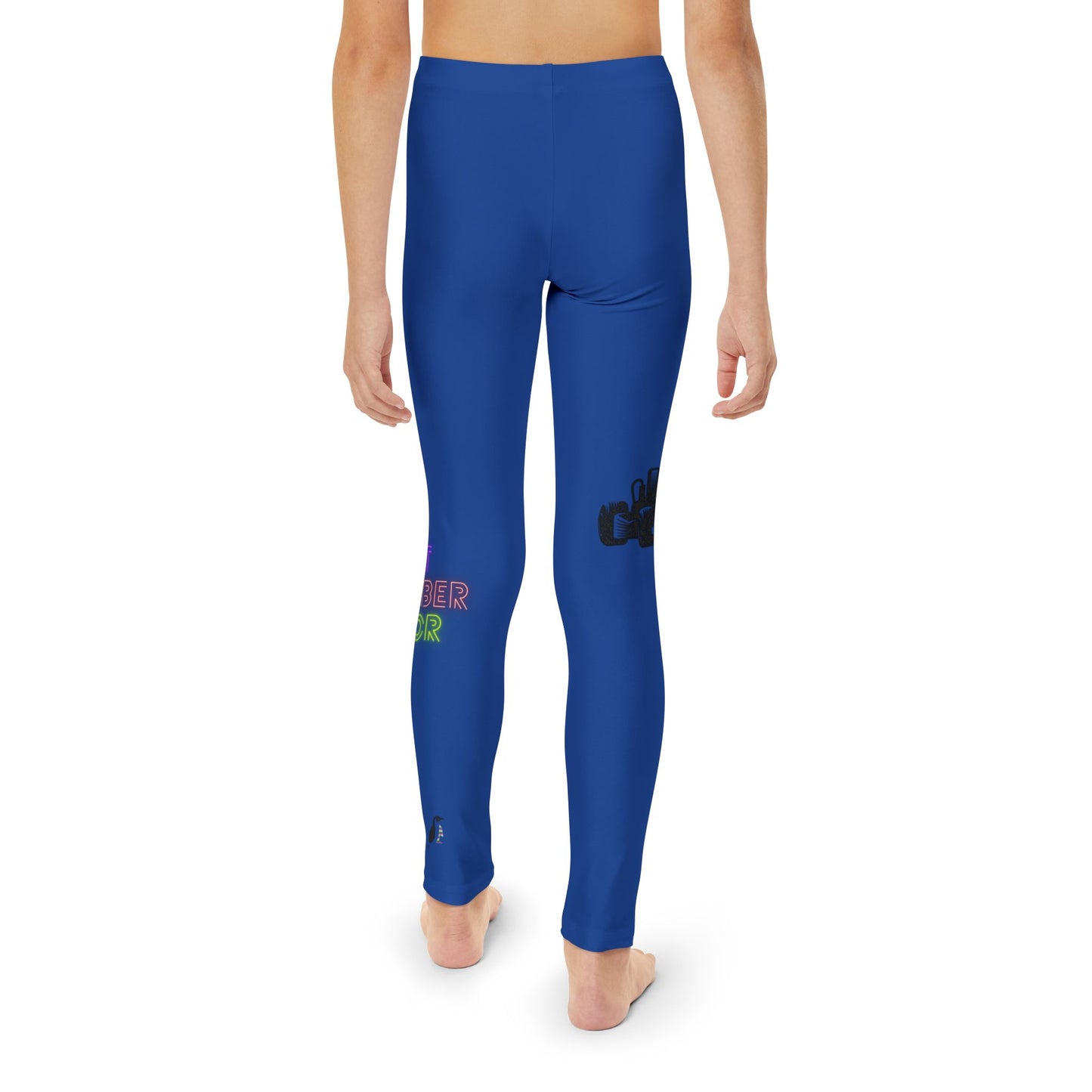 Youth Full-Length Leggings: Racing Dark Blue