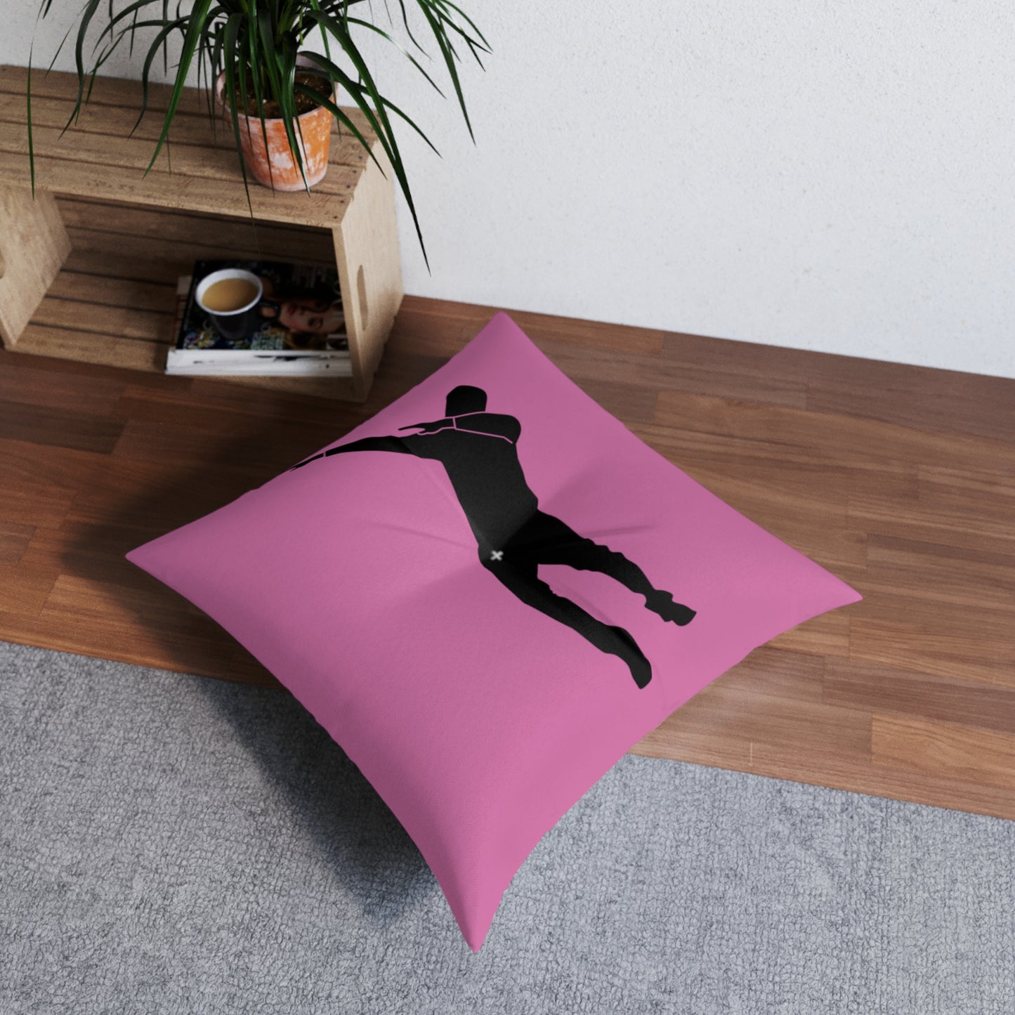 Tufted Floor Pillow, Square: Dance Lite Pink