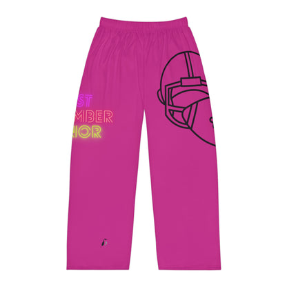 Men's Pajama Pants: Football Pink