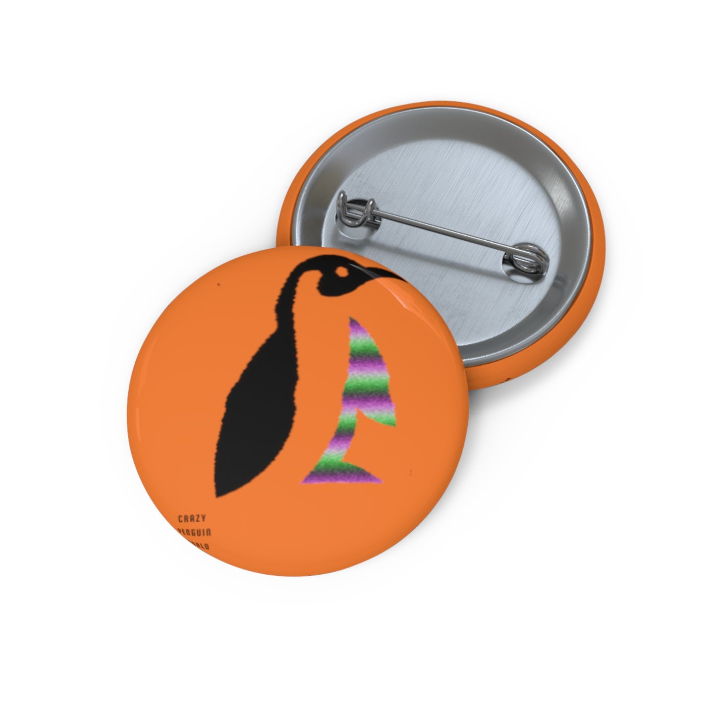 Custom Pin Buttons Crazy Penguin World Logo Crusta