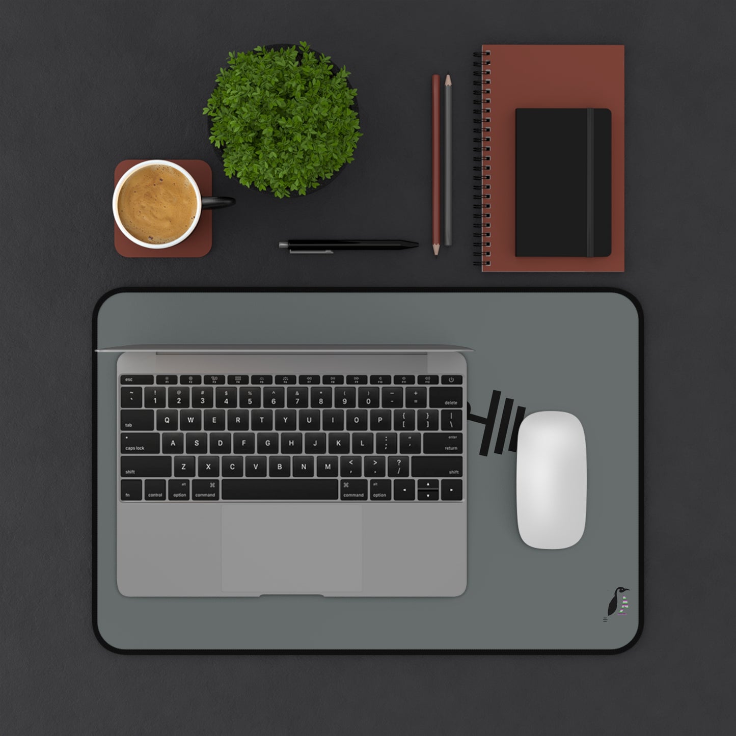 Desk Mat: Weightlifting Dark Grey