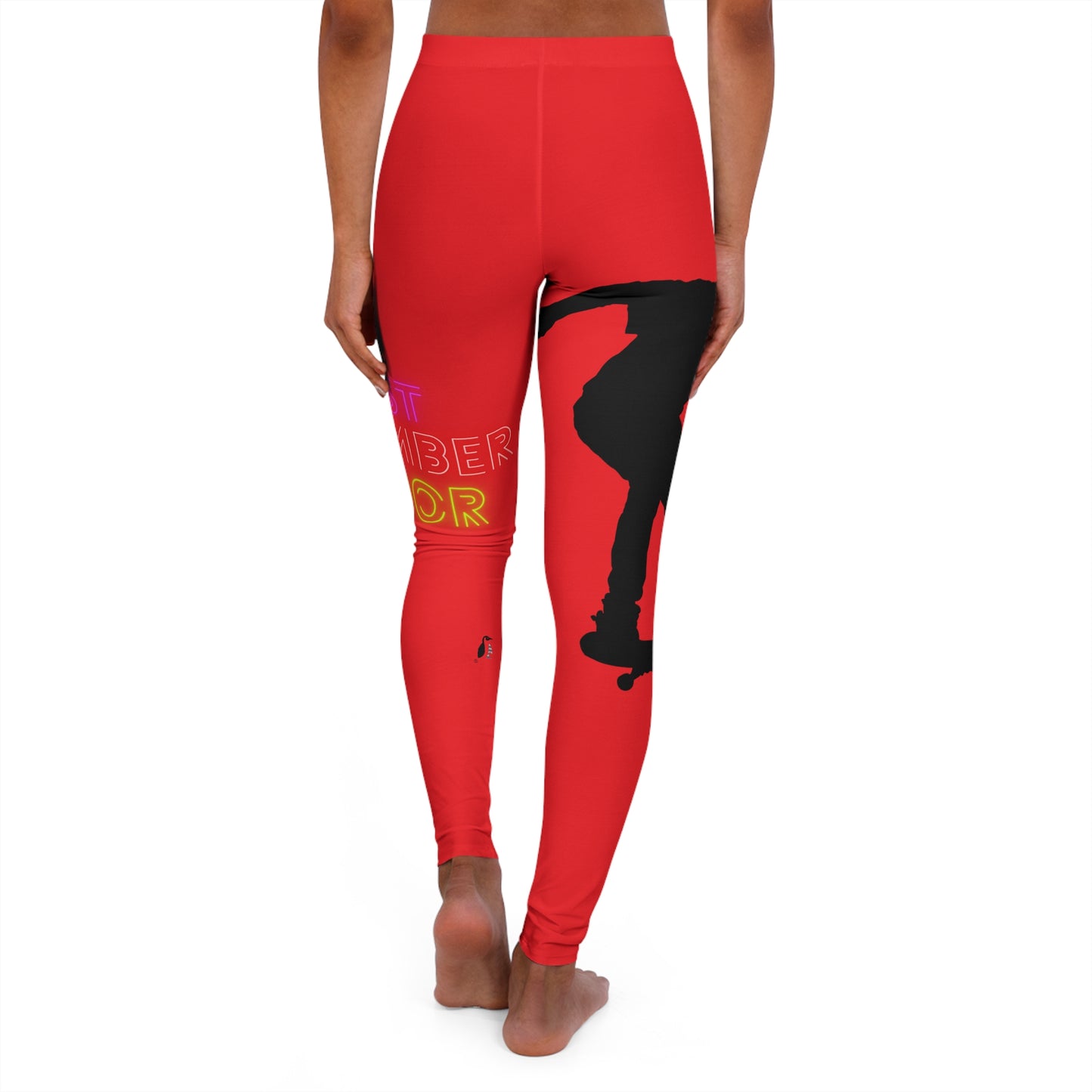 Women's Spandex Leggings: Skateboarding Red