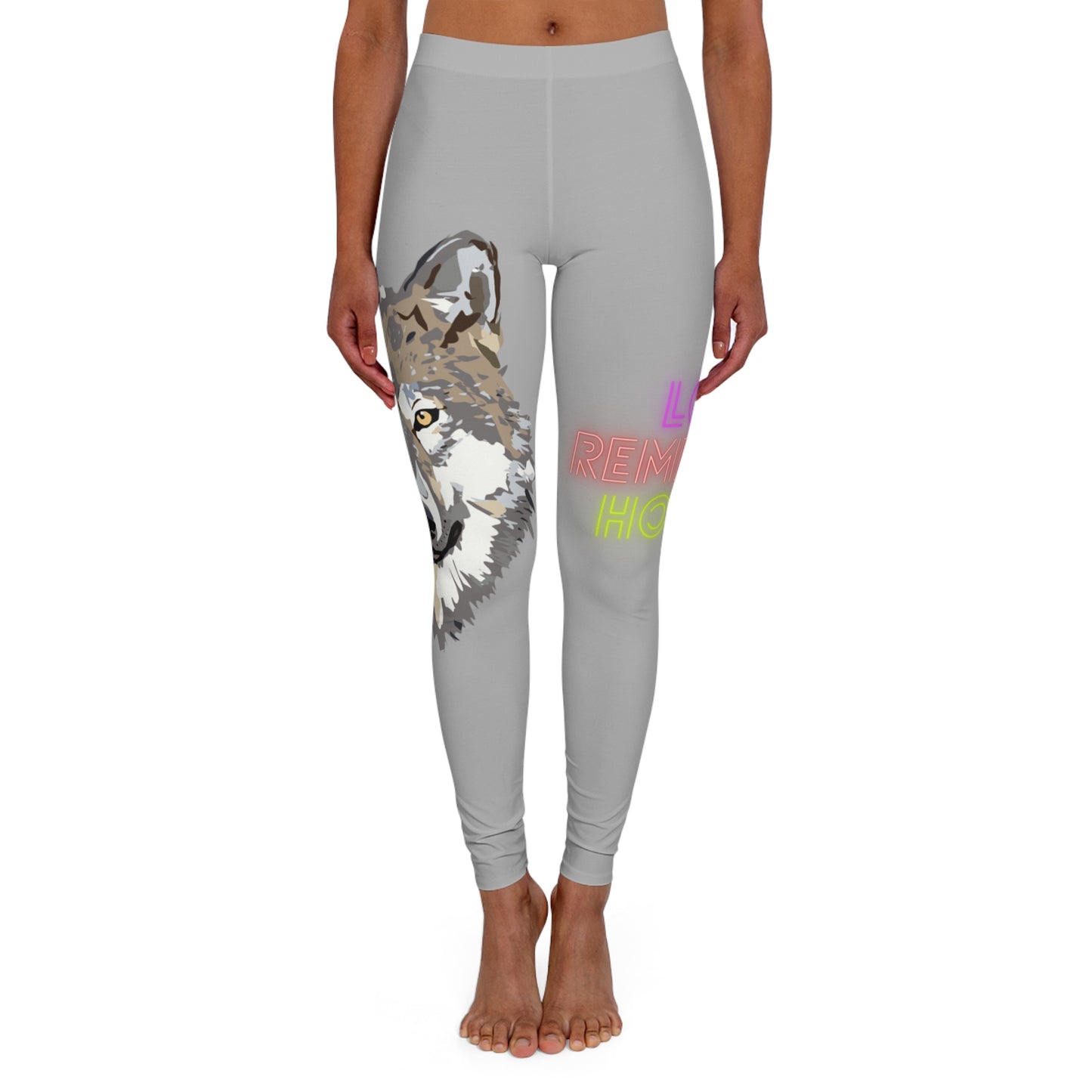 Women's Spandex Leggings: Wolves Lite Grey