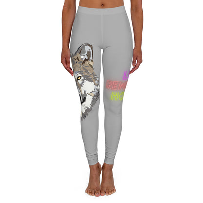 Women's Spandex Leggings: Wolves Lite Grey