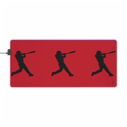 LED Gaming Mouse Pad: Baseball Dark Red