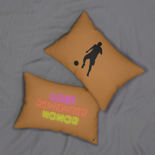 Spun Polyester Lumbar Pillow: Soccer Lite Brown