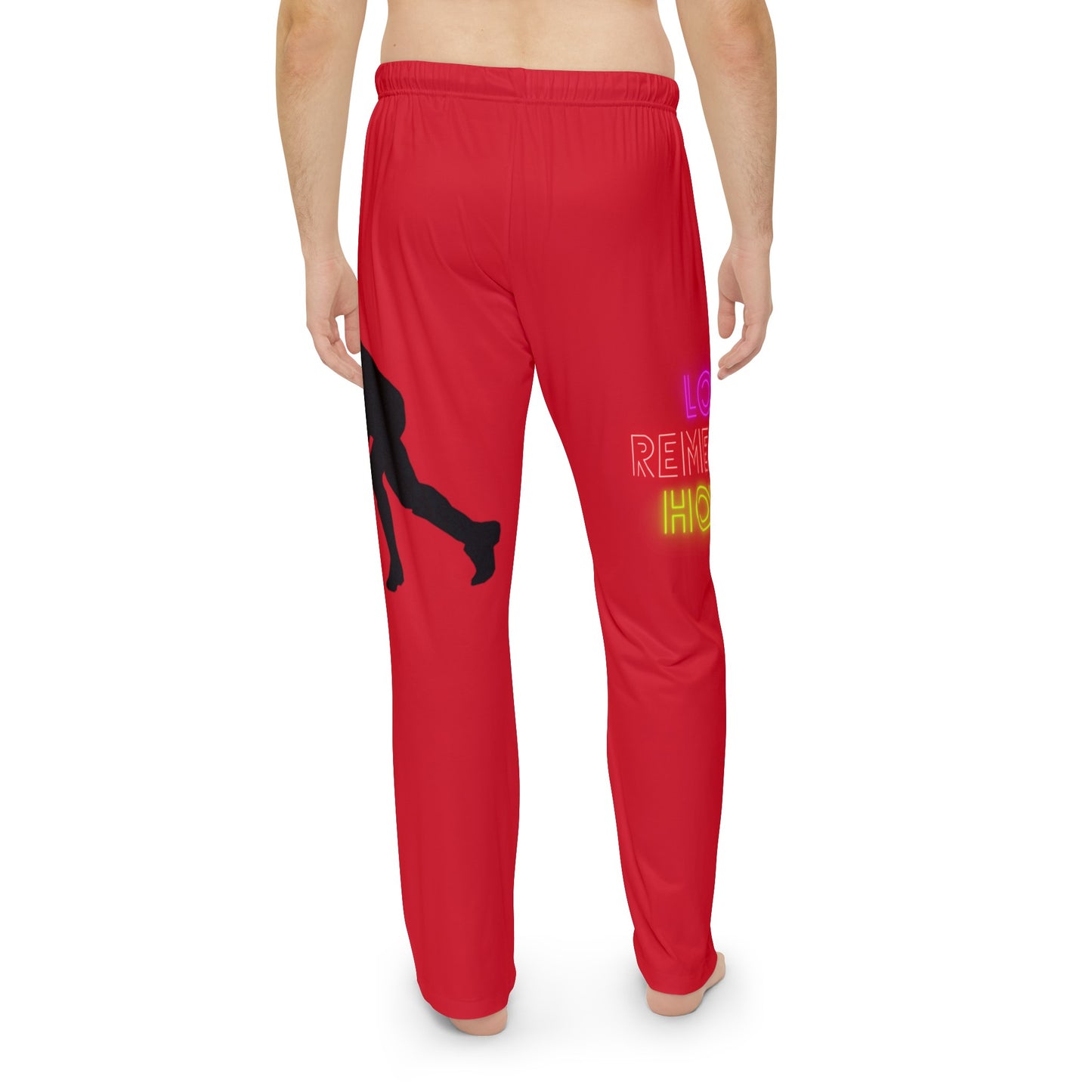 Men's Pajama Pants: Hockey Dark Red