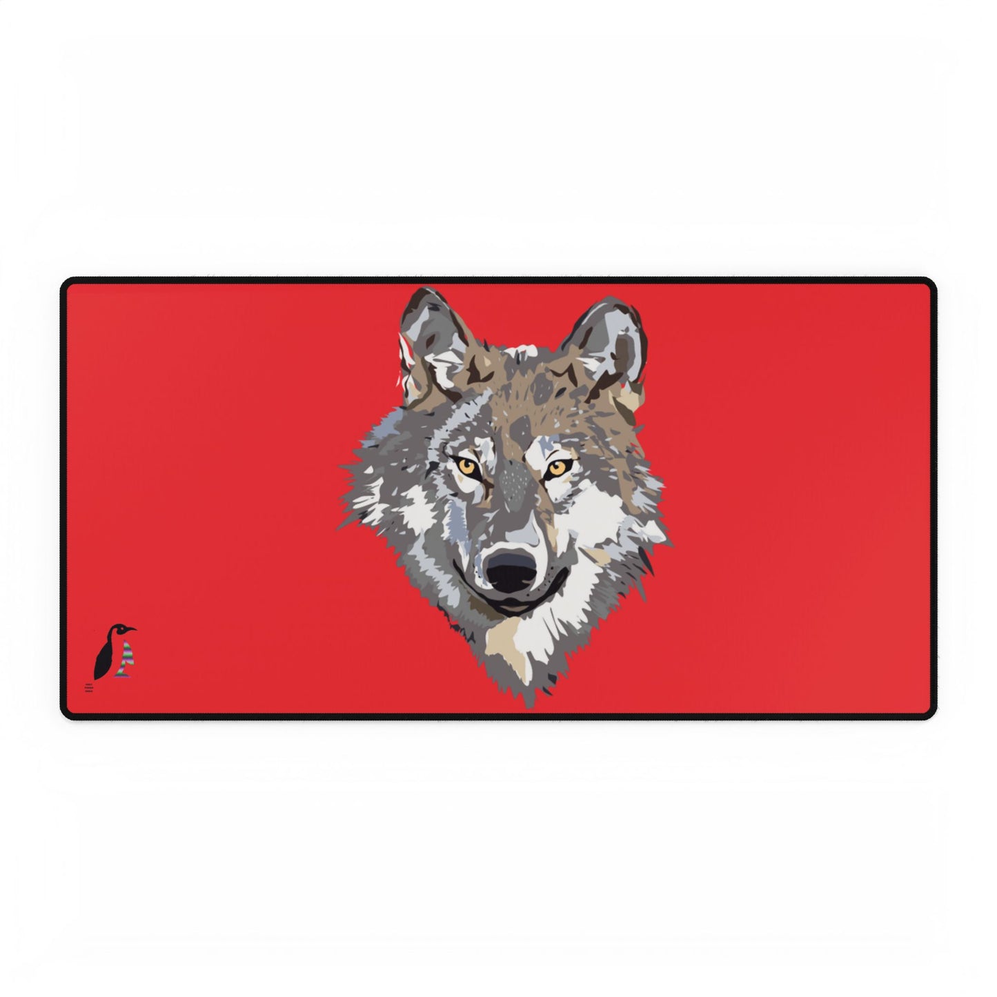 Desk Mats: Wolves Red