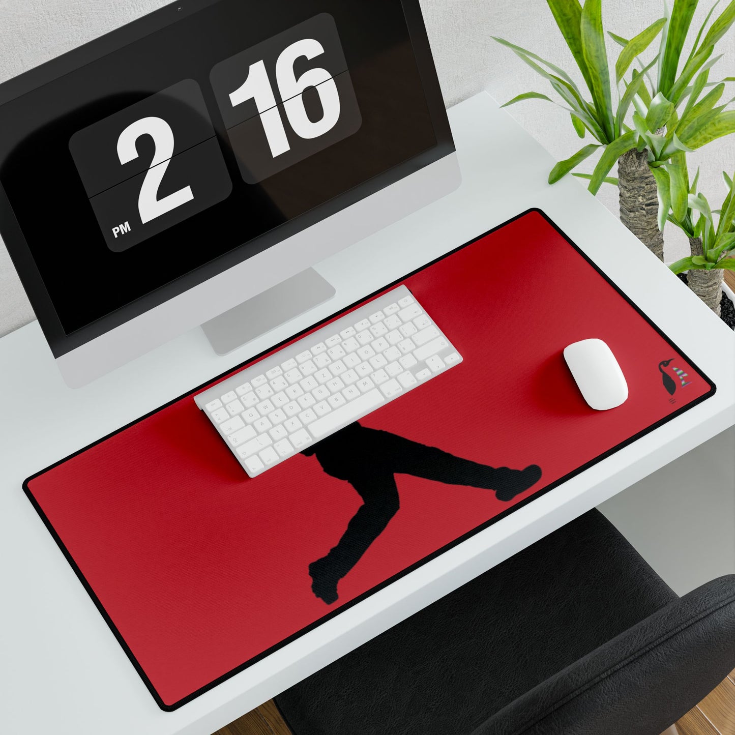 Desk Mats: Baseball Dark Red