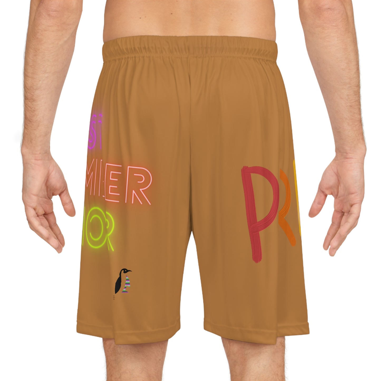 Basketball Shorts: LGBTQ Pride Lite Brown