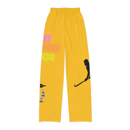 Kids Pajama Pants: Hockey Yellow