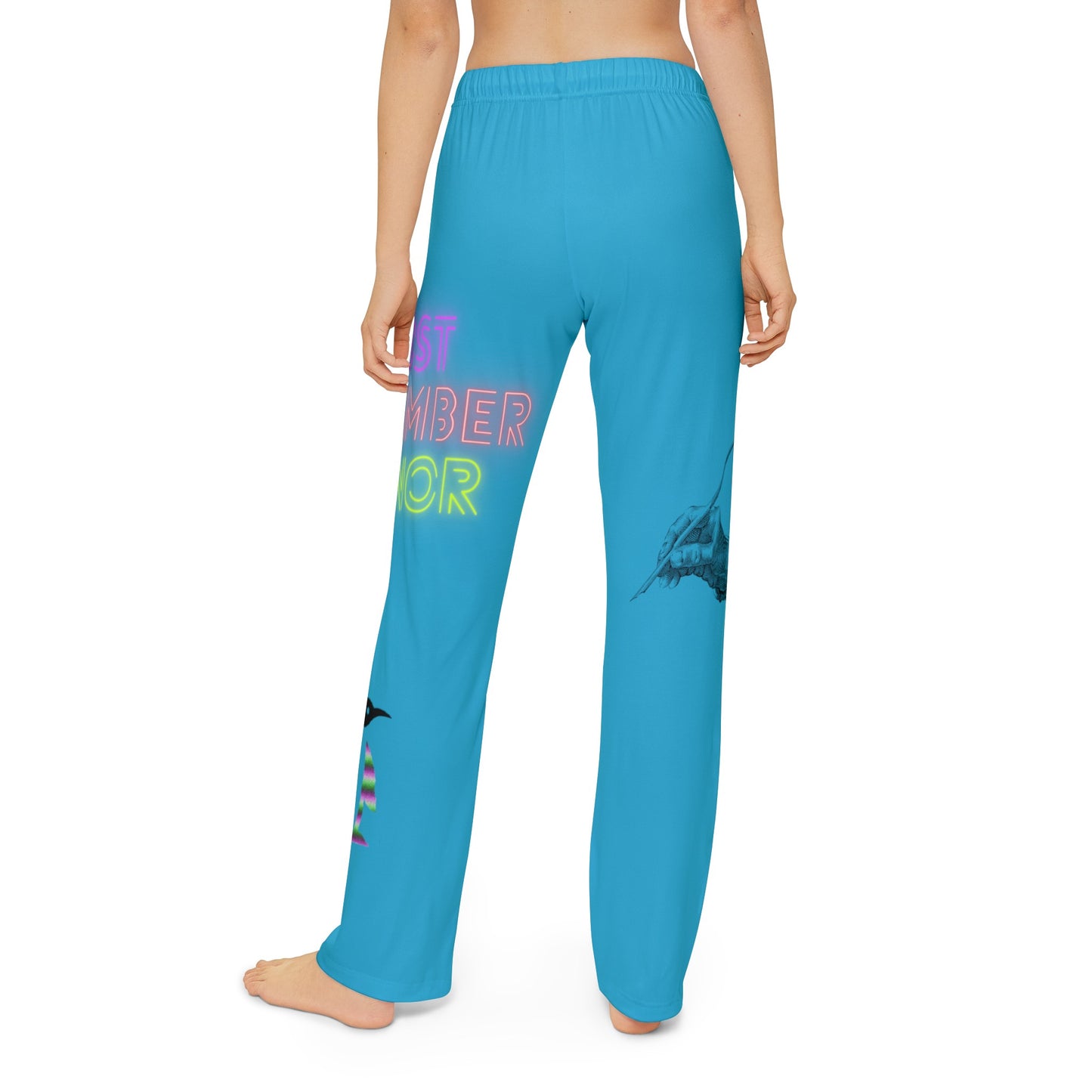 Kids Pajama Pants: Writing Turquoise