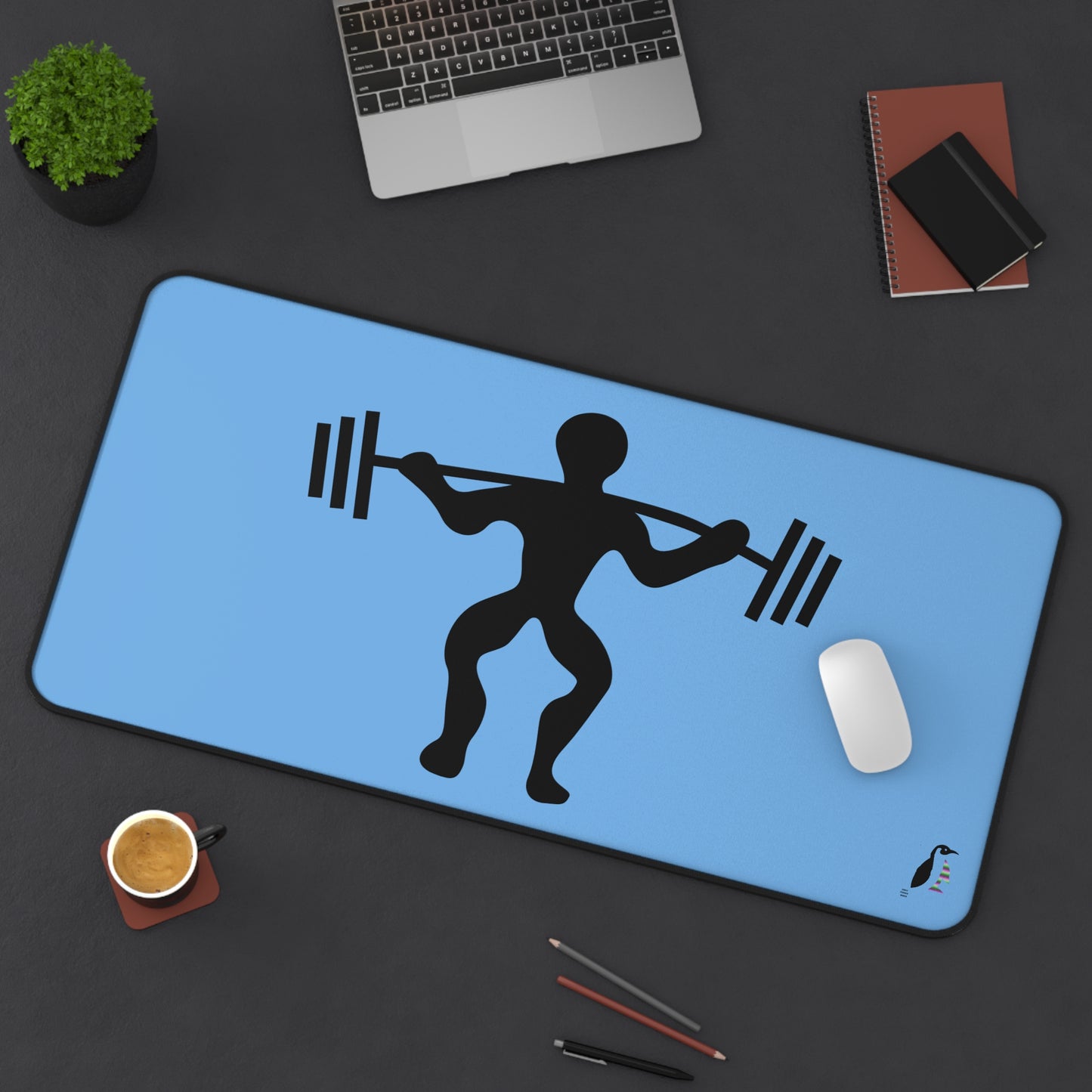 Desk Mat: Weightlifting Lite Blue