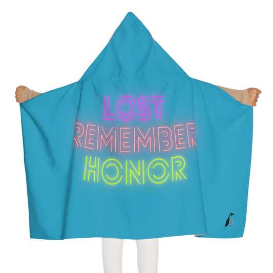 Youth Hooded Towel: Lost Remember Honor Turquoise