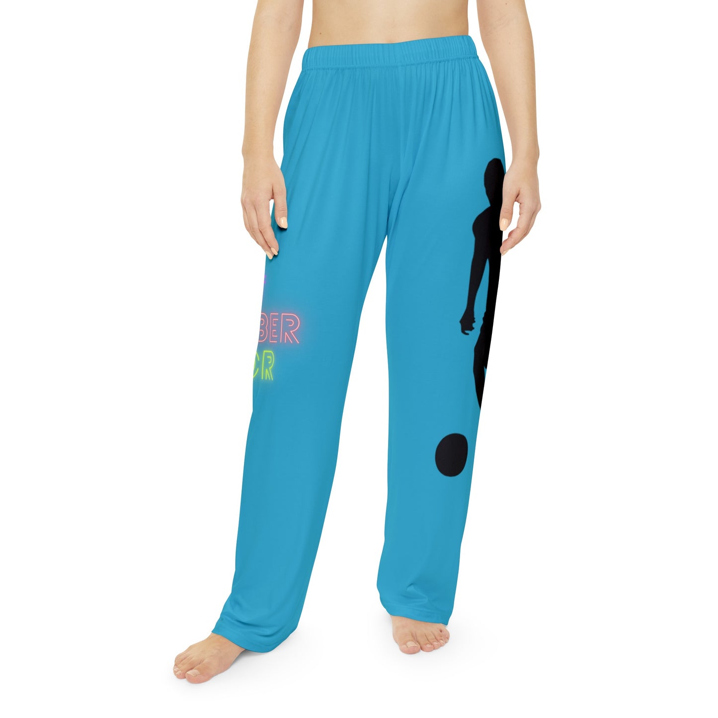 Pambabaeng Pajama Pantalon: Soccer Turquoise 