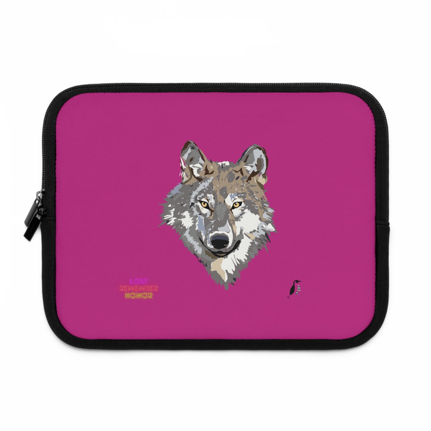 Laptop Sleeve: Wolves Pink