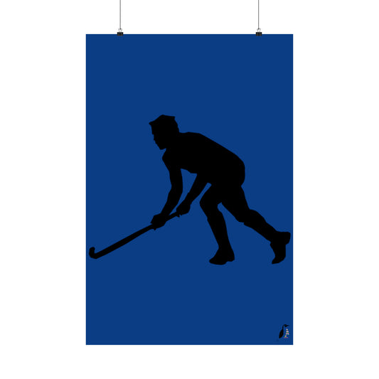 Premium Matte Vertical Posters: Hockey Dark Blue