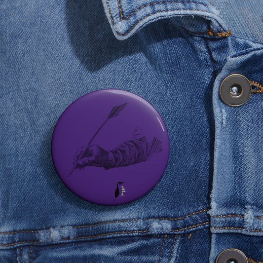 Custom Pin Buttons Writing Purple