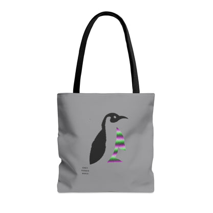 Tote Bag: Crazy Penguin World Logo Grey