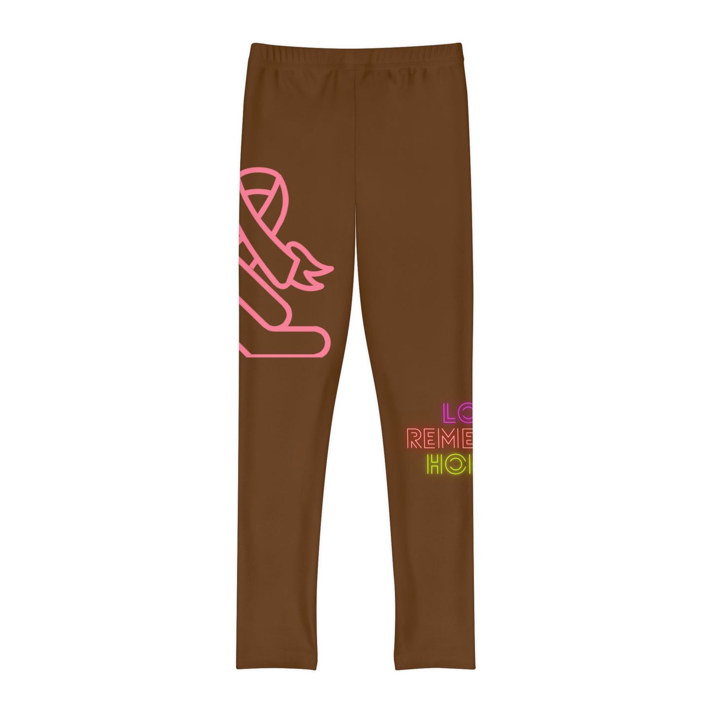 Youth Full-Length Leggings: Fight Cancer Brown