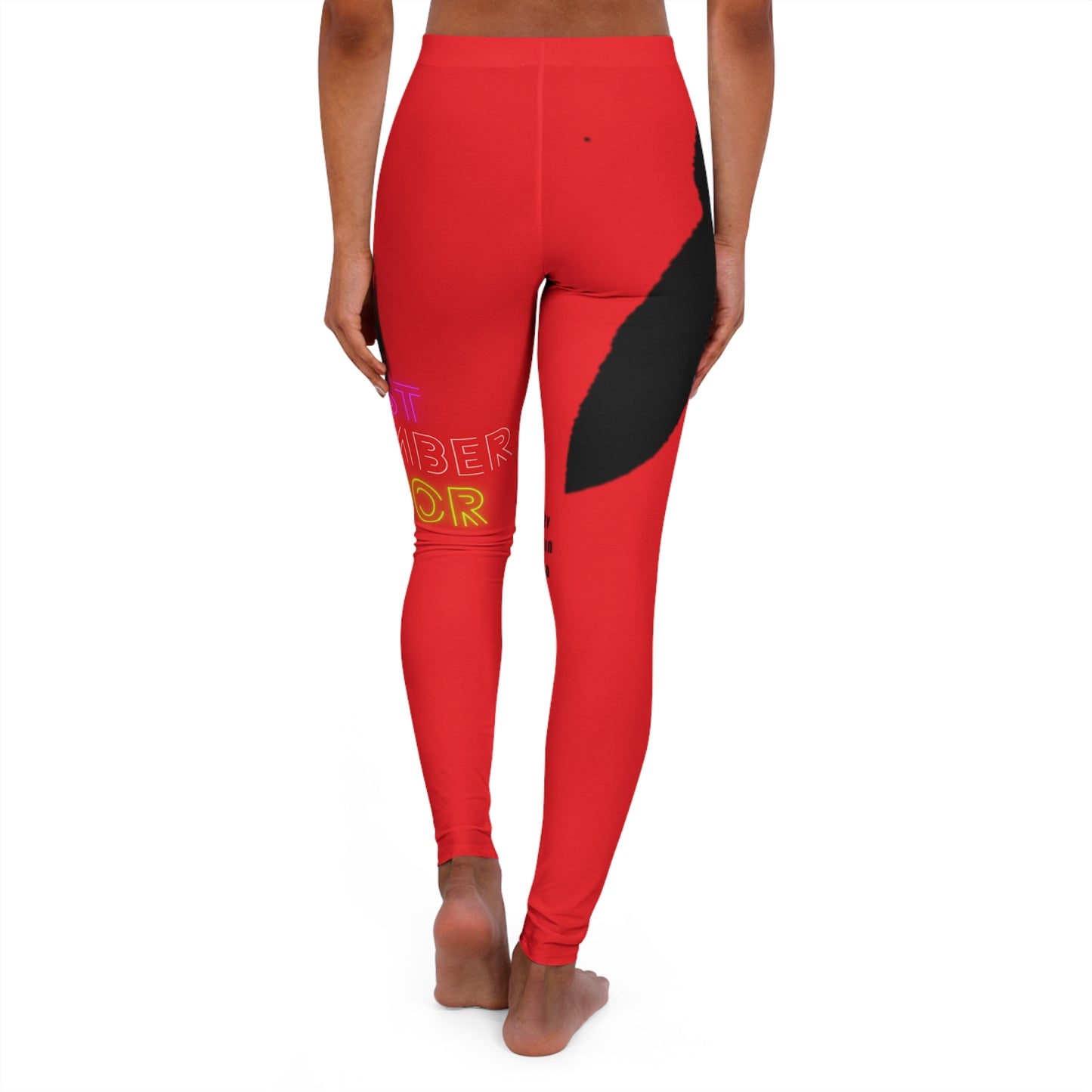 Women's Spandex Leggings: Crazy Penguin World Logo Red