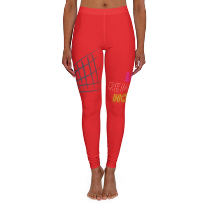 Women's Spandex Leggings: Volleyball Red