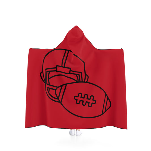 Hooded Blanket: Football Dark Red