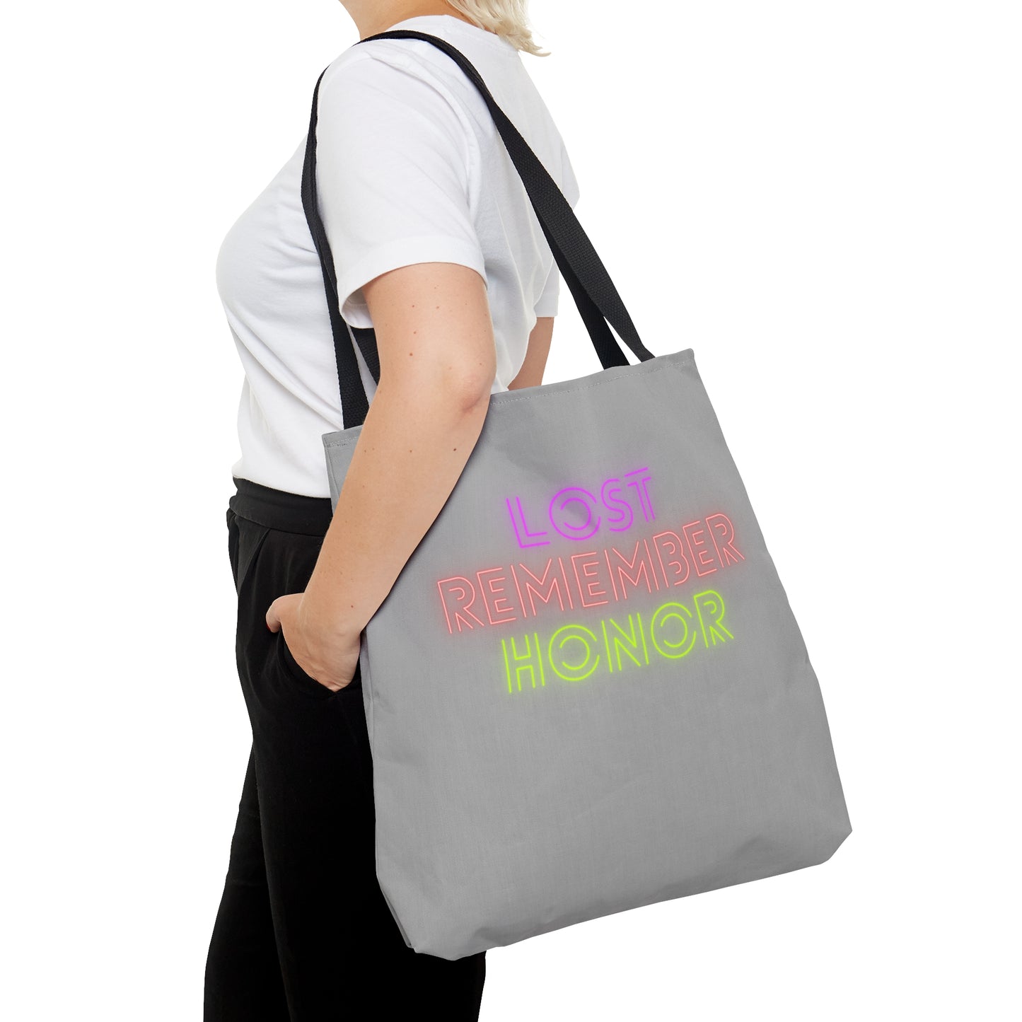 Tote Bag: Lost Remember Honor Lite Grey