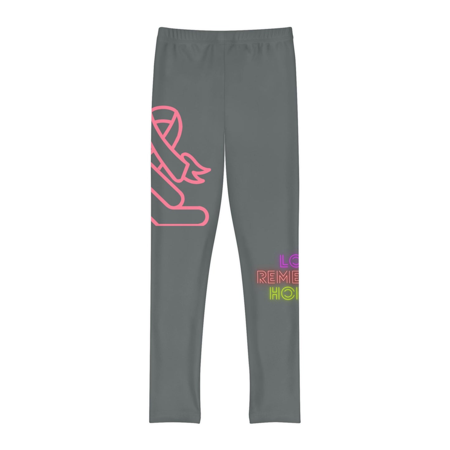 Youth Full-Length Leggings: Fight Cancer Dark Grey