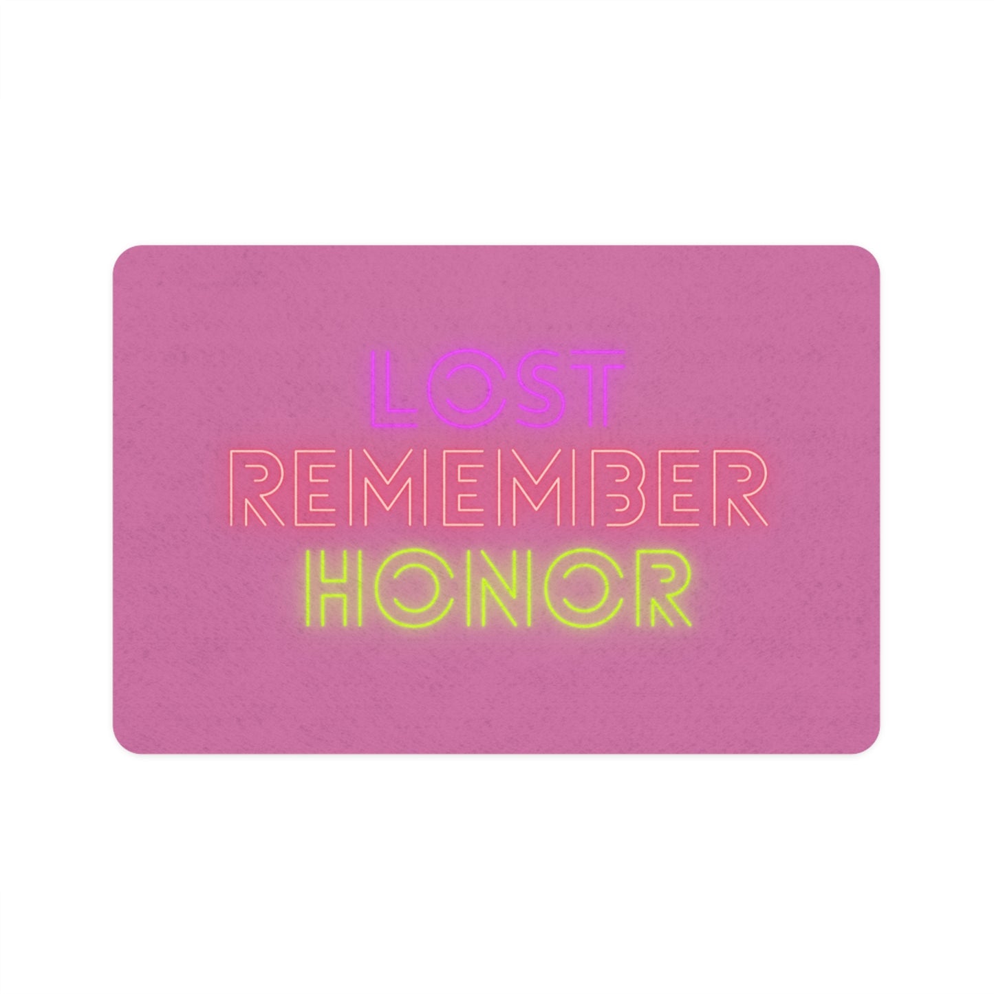 Pet Food Mat: Lost Remember Honor Lite Pink