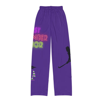 Kids Pajama Pants: Hockey Purple