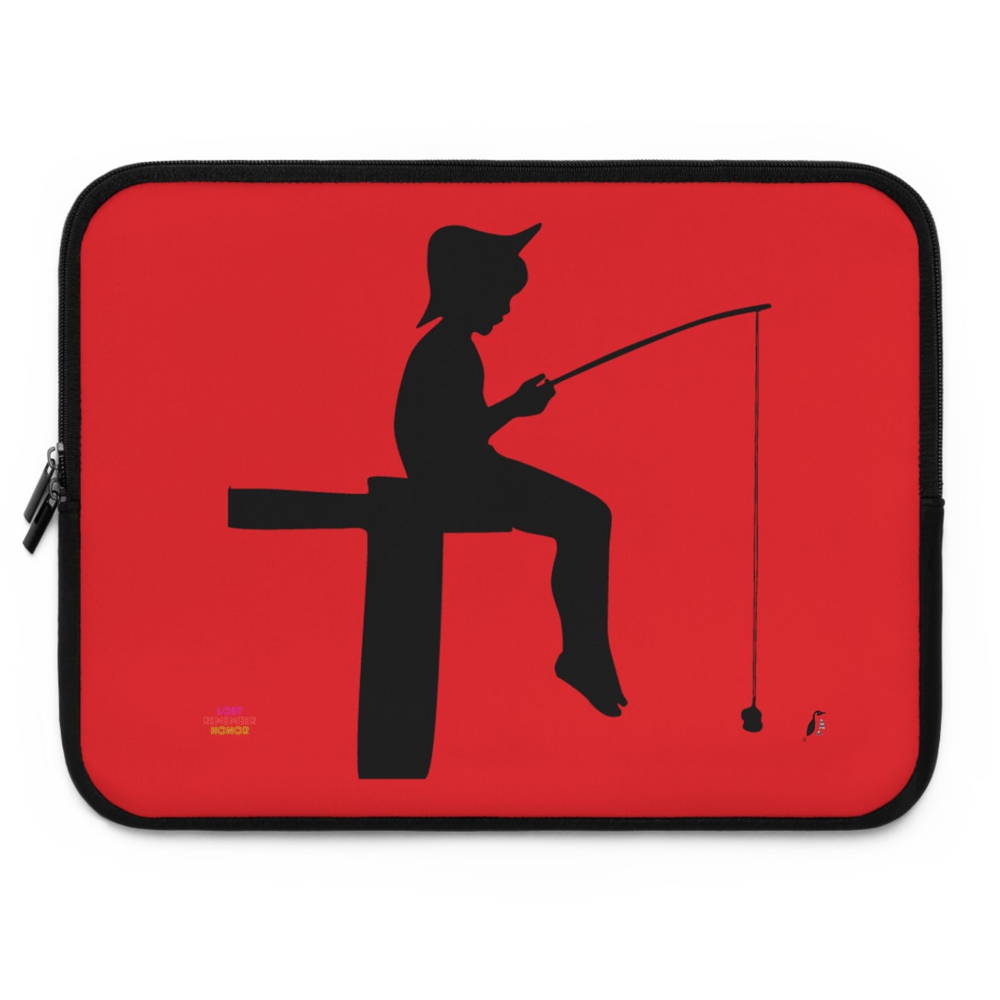 Laptop Sleeve: Fishing Red