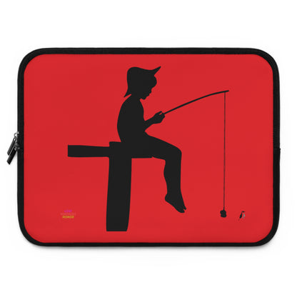 Laptop Sleeve: Fishing Red