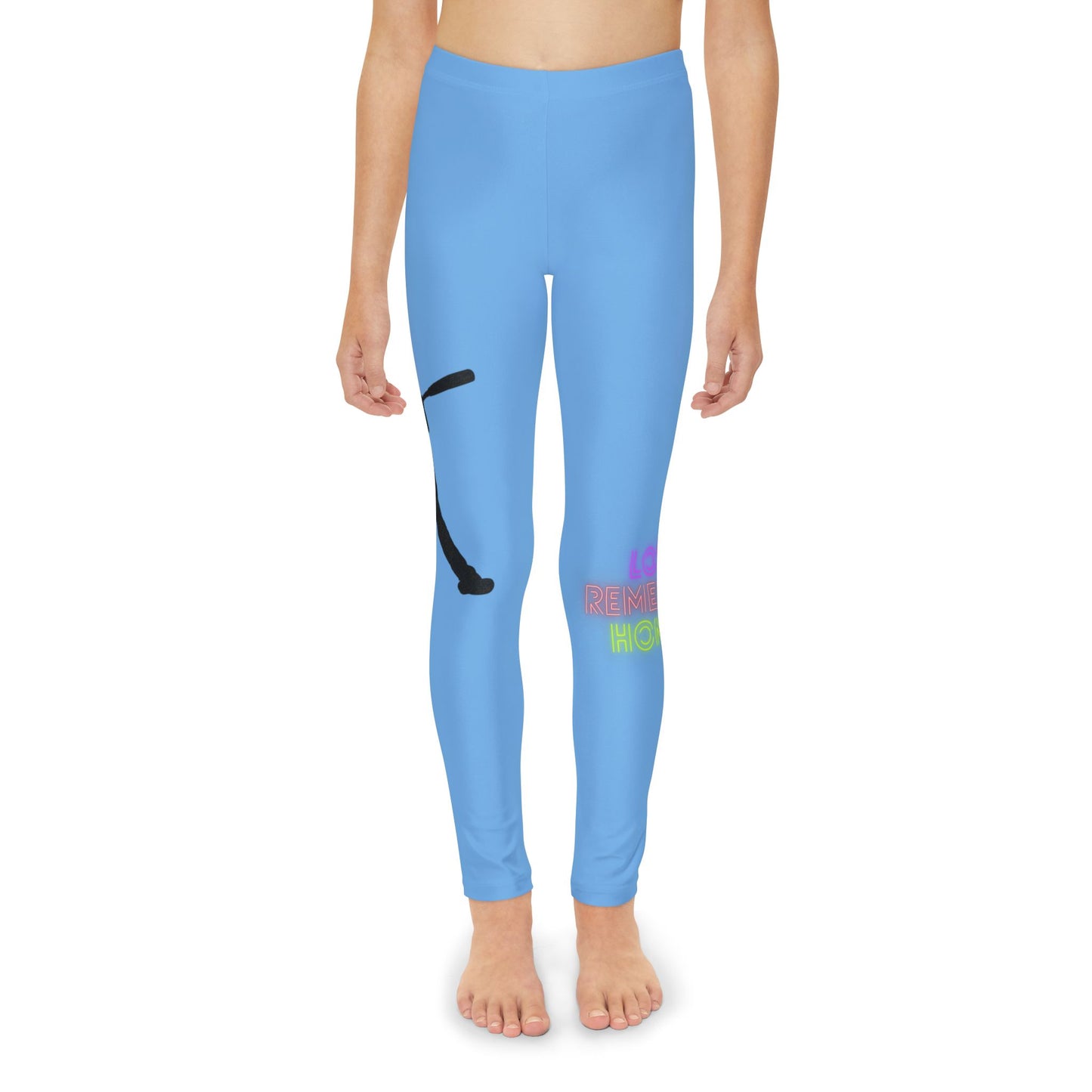 Youth Full-Length Leggings: Baseball Lite Blue