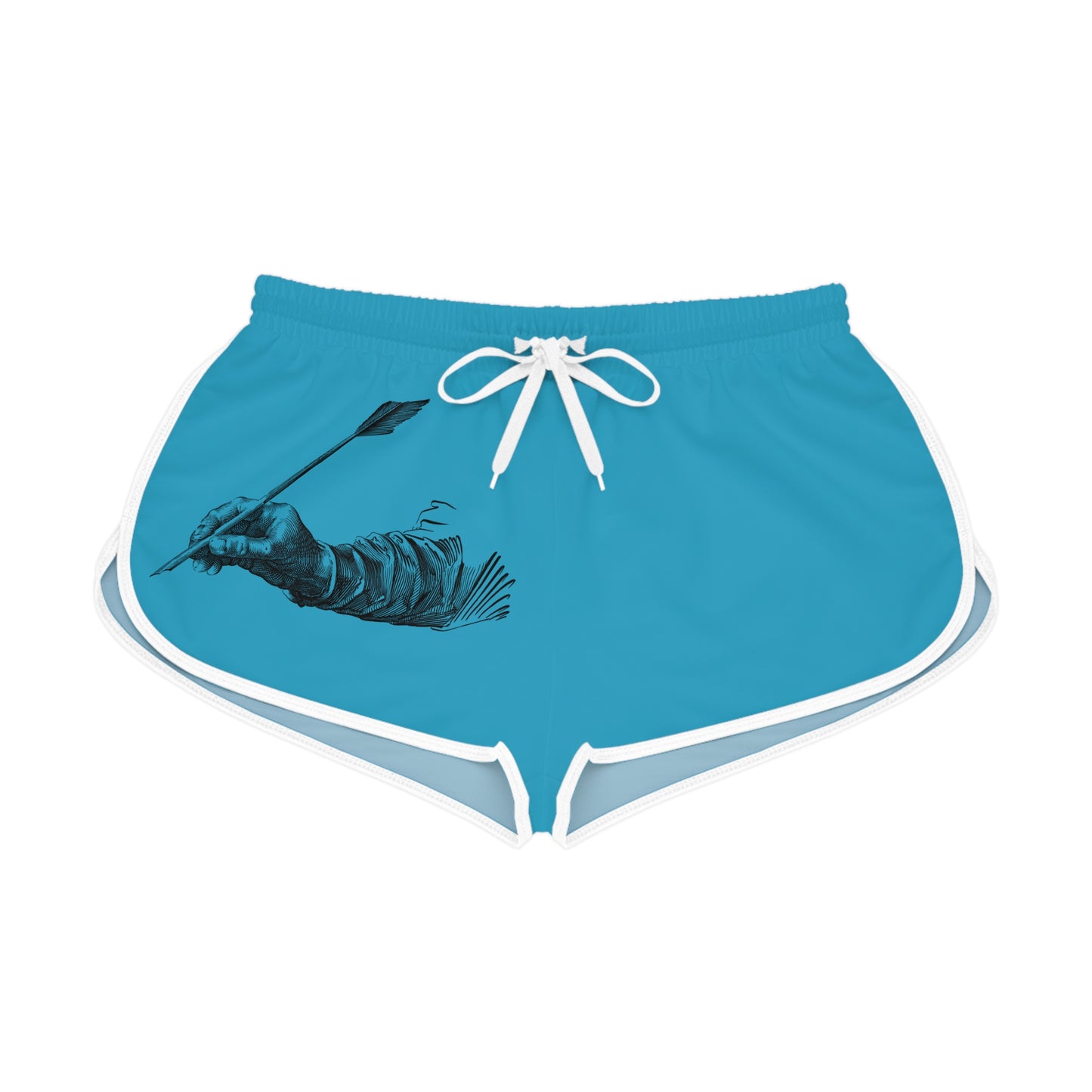 Women's Relaxed Shorts: Writing Turquoise