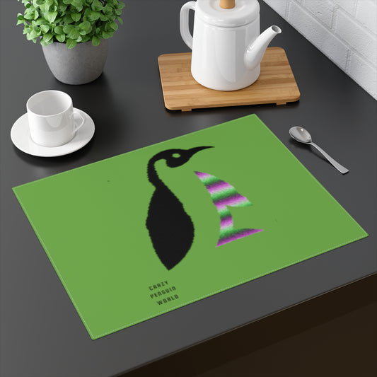 Placemat, 1pc: Crazy Penguin World Logo Green