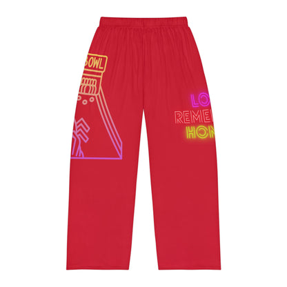 Men's Pajama Pants: Bowling Dark Red